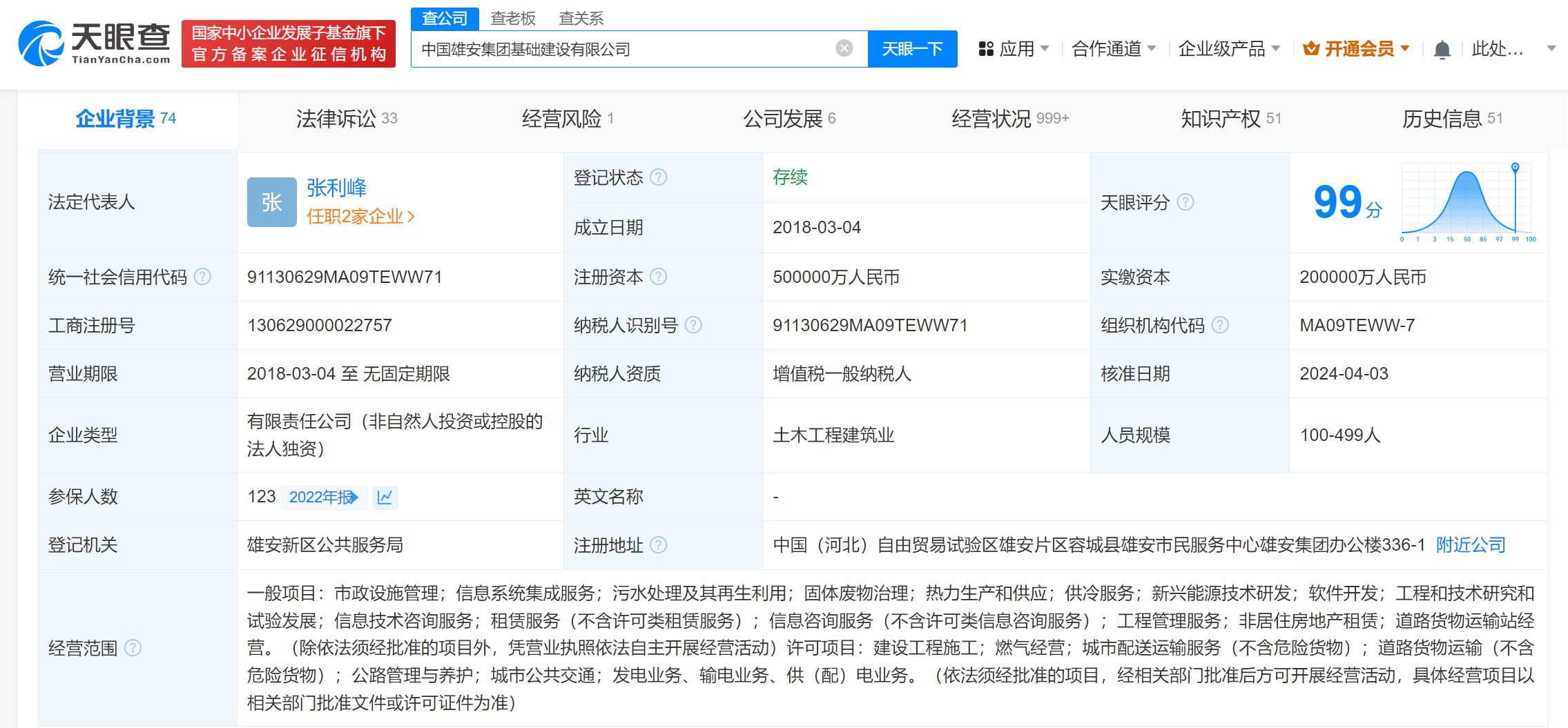 雄安基础建设公司增资至50亿