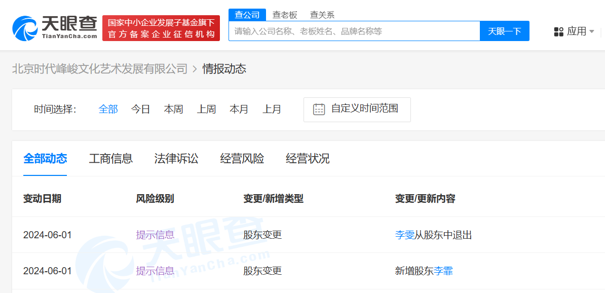 李飞直接持股时代峰峻