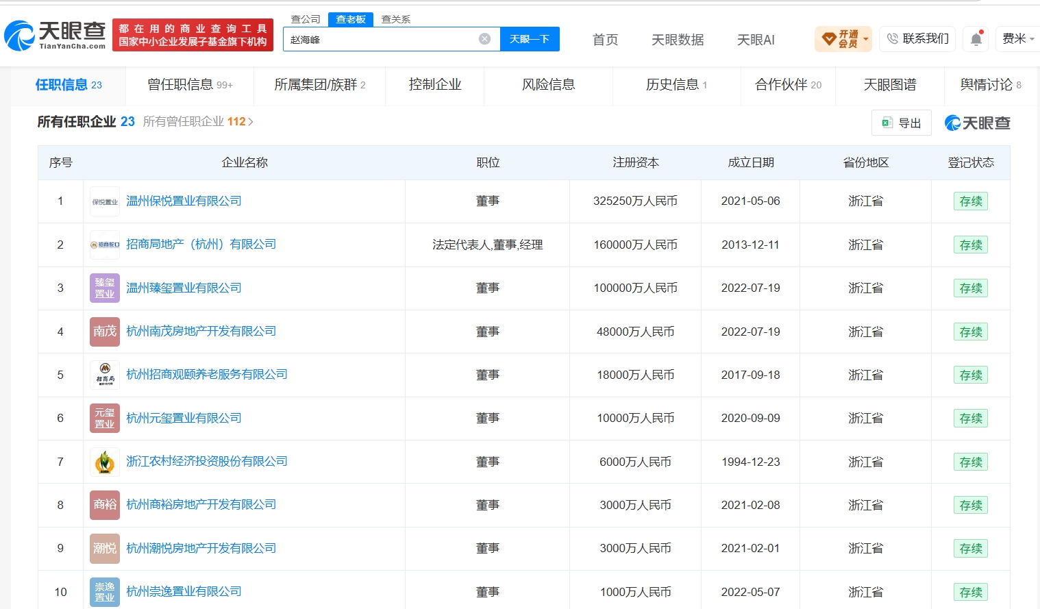 杭州酒局高管关联多家招商蛇口公司