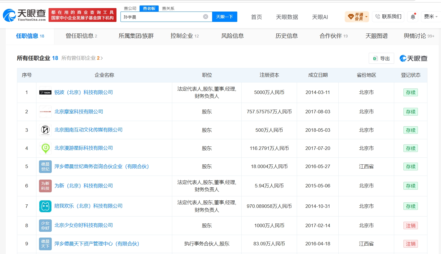 孙宇晨景甜无直接商业关联